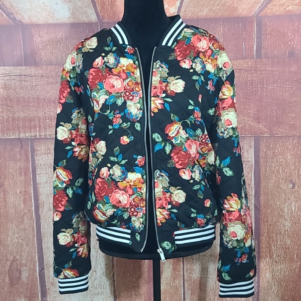 Umgee Floral Varsity Jacket